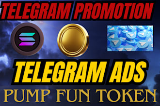 telegram promotion pump fun, token run telegram ads to hit organic token sales