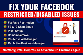 fix issues or set facebook business manager, ads account