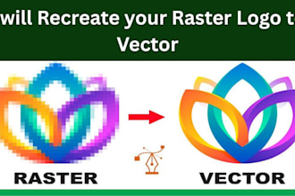 recreate your raster logo to vector, vectorize icon, convert image to vector