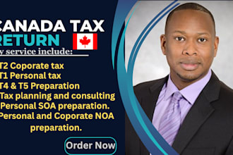 prepare and file your canada t1 and t2 tax returns as a CPA