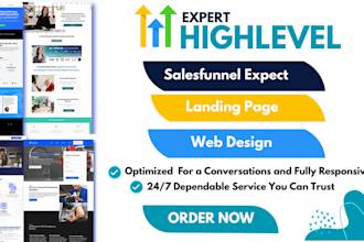 build gohighlevel sales funnel, design ghl landing page and website expert