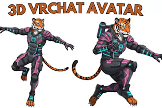 design custom vrchat furry avatar, anime vrc model, or 3d character avatar