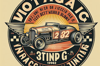 design high quality vintage racing t shirt logo with t shirt design