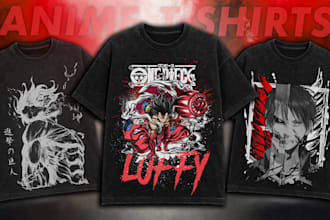 do custom streatwear, manga and anime t shirt design
