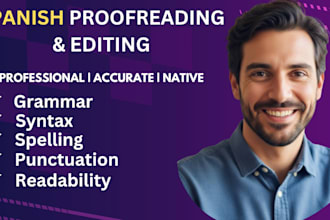 do proofreading and book editing for your spanish book and documents