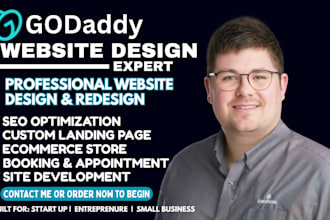 develop godaddy website design, godaddy redesign and website development