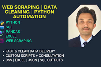 do web scraping, data cleaning, python pandas, and sql tasks