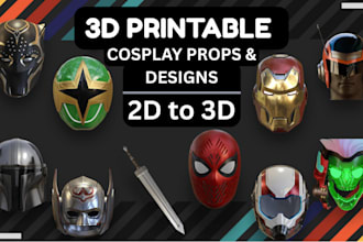 design 3d printable cosplay helmets, masks, wearable armor and weapon stl models