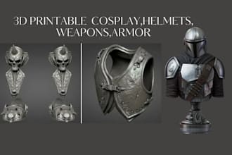 design 3d printable cosplay armor helmets weapons props stl files for 3d print