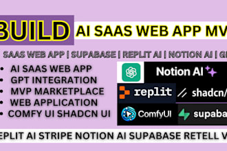 build lovable ai saas web app mvp with replit, supabase, notion ai, gpt, comfyui