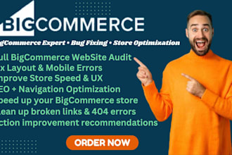 audit bigcommerce store fix website bugs improve speed, SEO and user experience