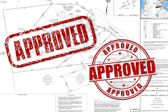usa licensed architect stamp, land surveying report plans stamp for approval