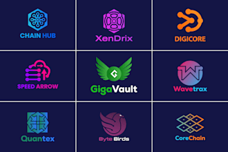 design crypto minimalist technology futuristic security quality startup logo