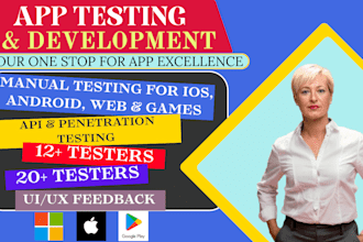 test android, ios, or web apps, 12 testers, 20 testers ,google play store