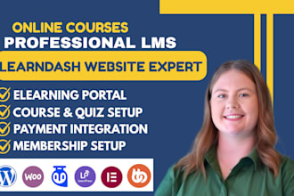 build wordpress lms design elearning website,tutor lms with learndash