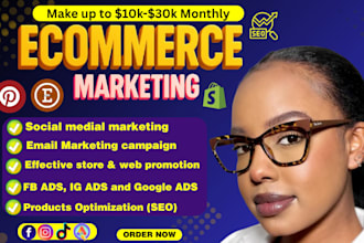 boost shopify sales website, etsy and ebay promotion ecommerce marketing, fb ads