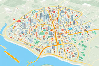 draw vector map, city map, site map, event, map in illustration