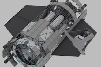 create a 3d model of an manned spacecraft