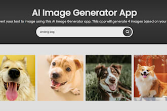 develop ai image generator website and ai image app development
