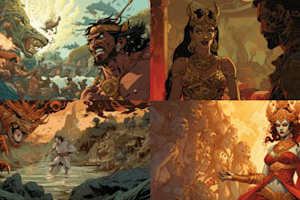 create a game comic design work high quality