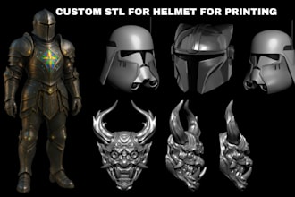 design wearable 3d cosplay armor helmet mask weapon for 3d printing