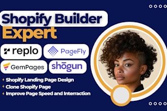 clone and design shopify landing page design on replo, pagefly, shogun, gempages