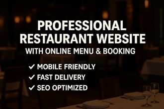 design a professional restaurant website with online menu and booking