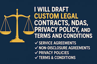 draft custom legal contracts, ndas, privacy policy, and terms and conditions