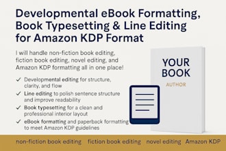 developmental ebook formatting book typesetting line editing amazon kdp format