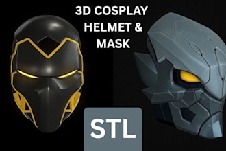 sculpt detailed 3d cosplay masks and helmets, wearable armors for 3d printing