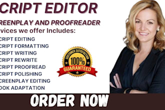 edit, proofread and format screenplay feature film script movie script editing