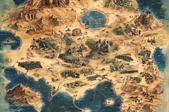 create a high quality detailed fantasy map for dnd and fiction