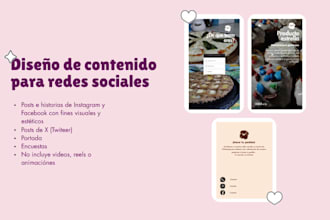 design of posts and stories for instagram, facebook and x
