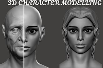 sculpt realistic 3d head bust model in zbrush for stl