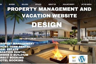 design property management vacation rental website hotel booking, airbnb website