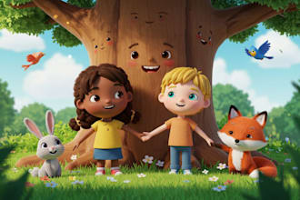 illustrate children book, kids storybook, picture book, or educational story