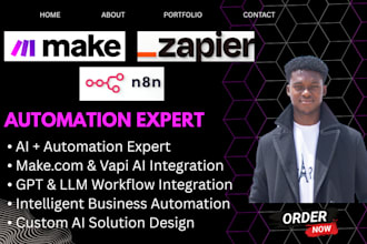integrate ai with make com vapi zap API made com for advanced automation n8n io