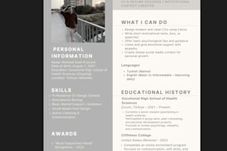 design a modern and professional CV or resume using canva