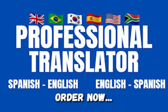 professionally translate english, spanish and portuguese