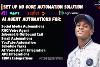 be your make 0 zapier 0 n8n automation and ai expert, ai agent, replit, vapi