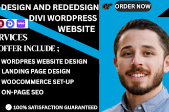 design or redesign responsive wordpress website using divi theme
