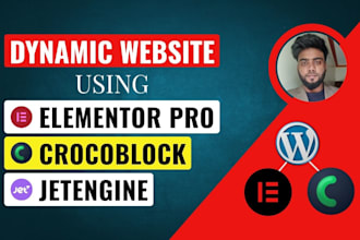 create a dynamic wordpress website using elementor, crocoblock, jetengine