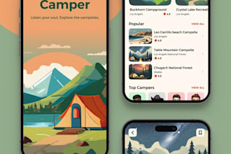 build camper app, rv rental app, hotel boking app, vanlife app, campsite app