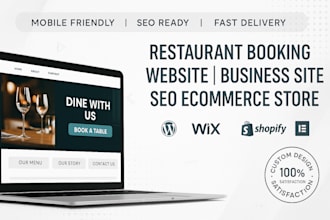 design restaurant booking website, business website, ecommerce website, SEO