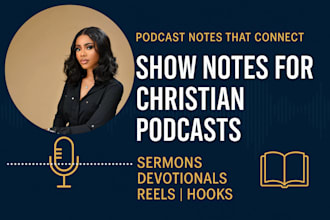 write christian podcast show notes, episode titles, and summaries