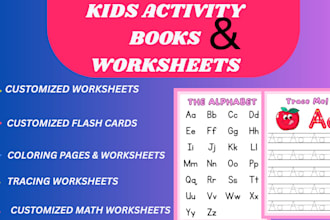 design fun and educational kindergarten worksheets and activity pages