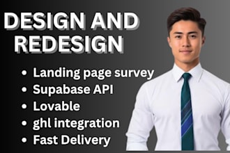design redesign landing page survey lovable supabase and gohighlevel integration