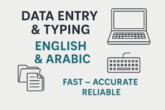 do fast and accurate data entry and typing in english