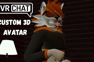 design a custom 3d furry vrchat avatar nsfw rid vroid or unity model