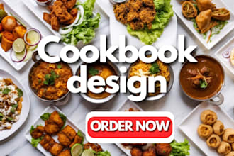 write recipe cookbook, design recipe book, food menu for professional publishing